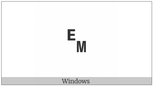 Symbol For End Of Medium on various operating systems