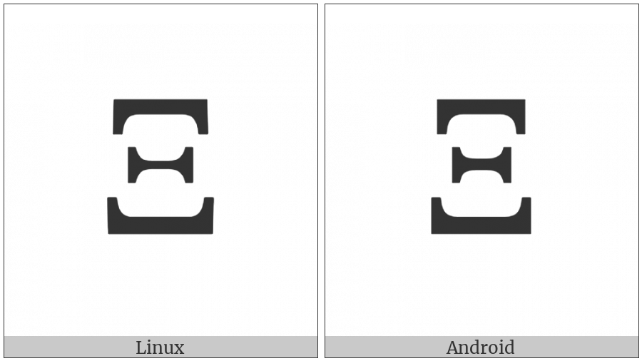 Greek Capital Letter Xi on various operating systems
