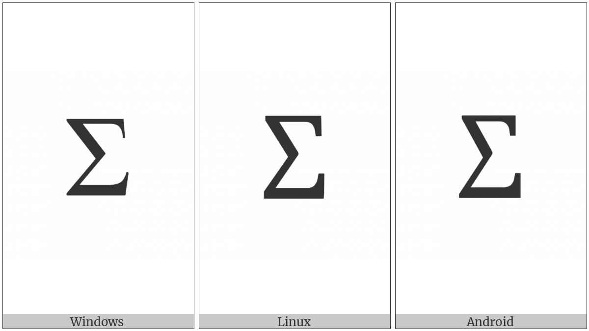 Greek Capital Letter Sigma on various operating systems