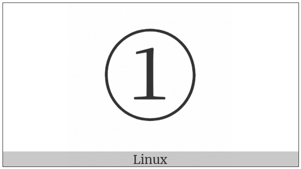 Circled Digit One on various operating systems
