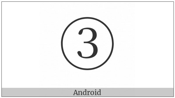 Circled Digit Three on various operating systems