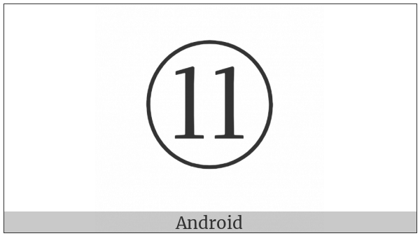 Circled Number Eleven on various operating systems