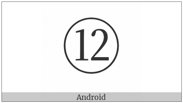 Circled Number Twelve on various operating systems