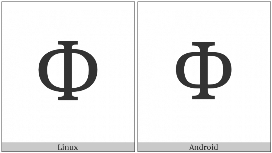 Greek Capital Letter Phi on various operating systems