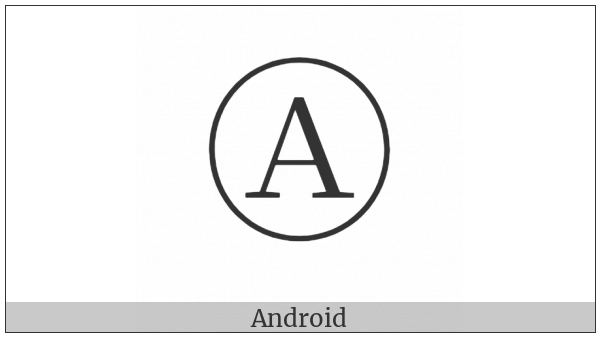 Circled Latin Capital Letter A on various operating systems