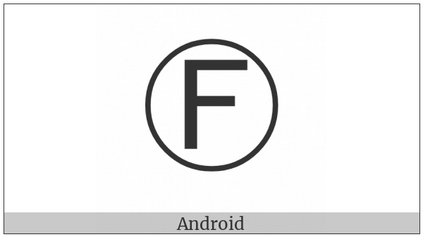 Circled Latin Capital Letter F on various operating systems