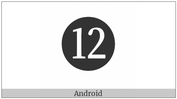 Negative Circled Number Twelve on various operating systems