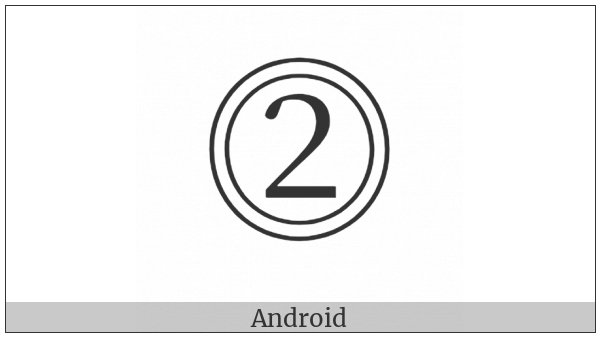 Double Circled Digit Two on various operating systems