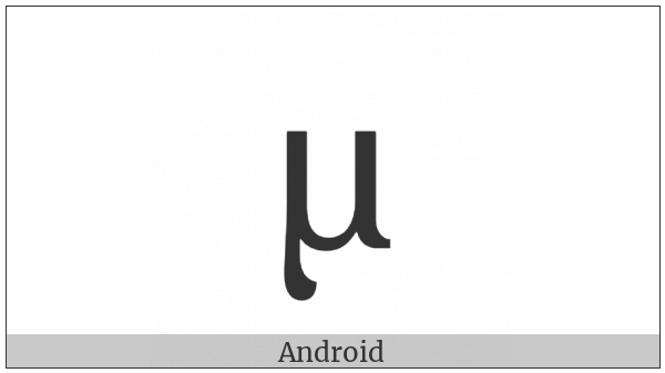 Greek Small Letter Mu on various operating systems