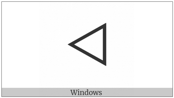 White Left-Pointing Triangle on various operating systems