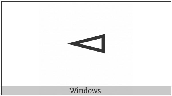 White Left-Pointing Pointer on various operating systems