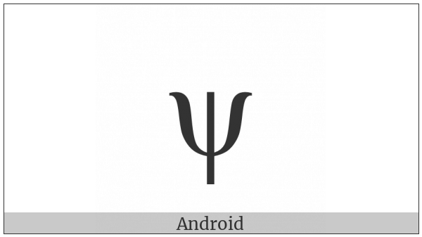 Greek Small Letter Psi on various operating systems