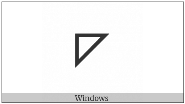 Upper Left Triangle on various operating systems