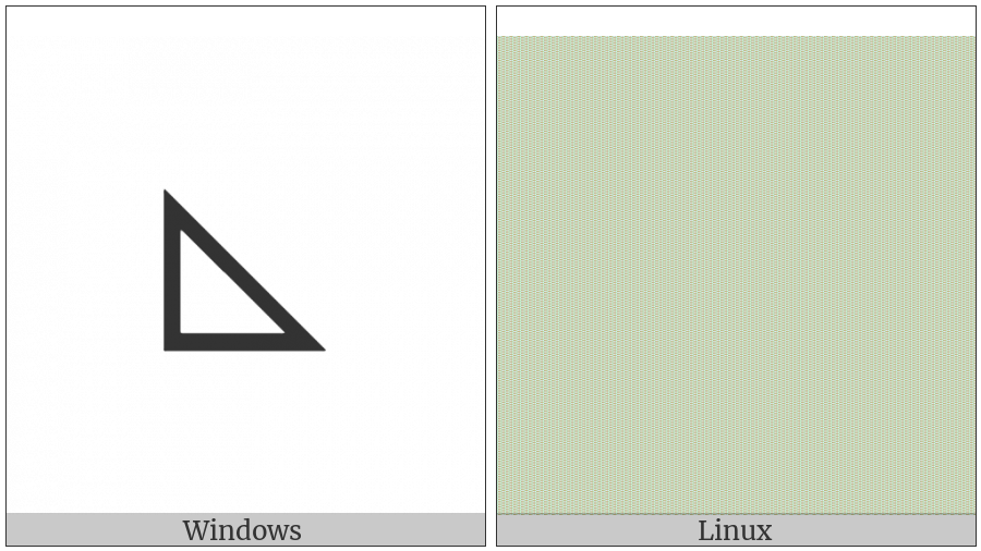 Lower Left Triangle on various operating systems