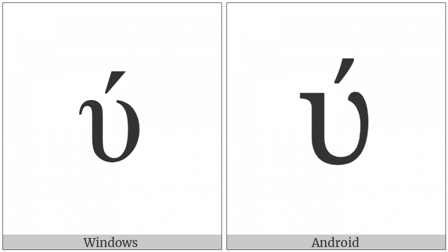Greek Small Letter Upsilon With Tonos on various operating systems
