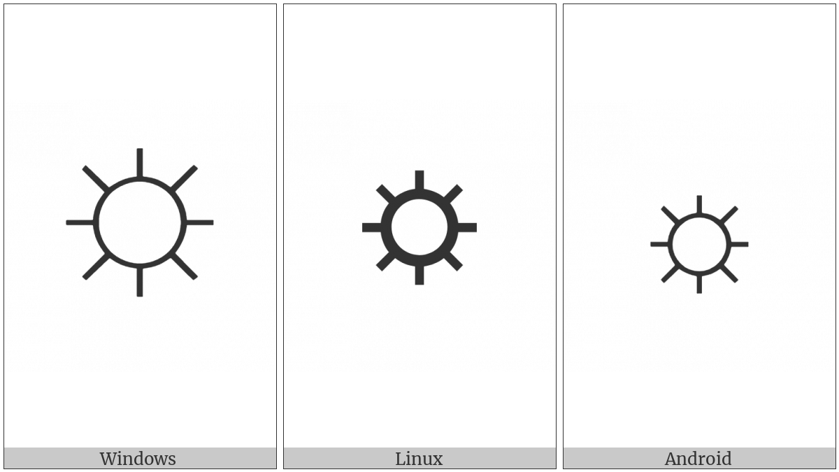 White Sun With Rays on various operating systems