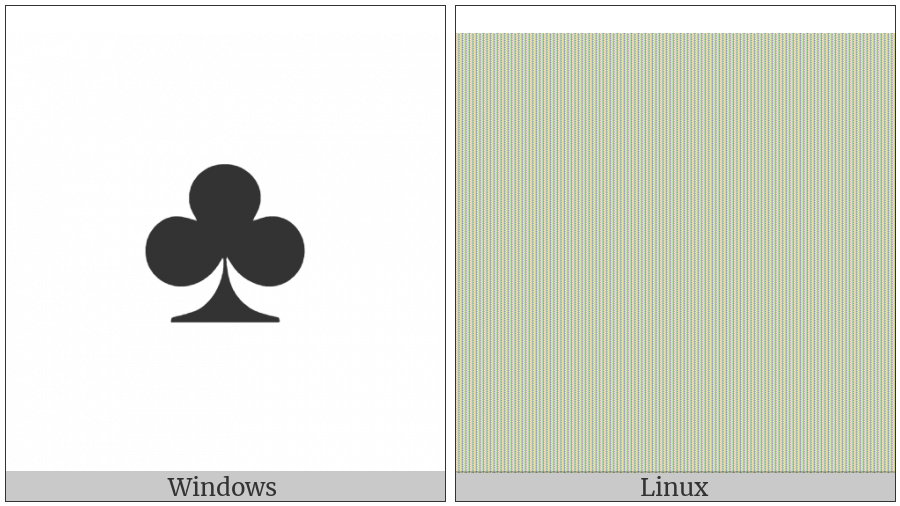 Black Club Suit on various operating systems