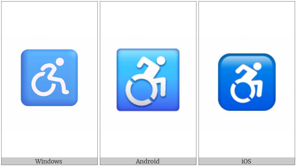 Wheelchair Symbol on various operating systems
